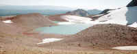 Glacial tarn at the foot of the Bend Glacier on the north east side of Broken Top, an hours walk from the trail head.