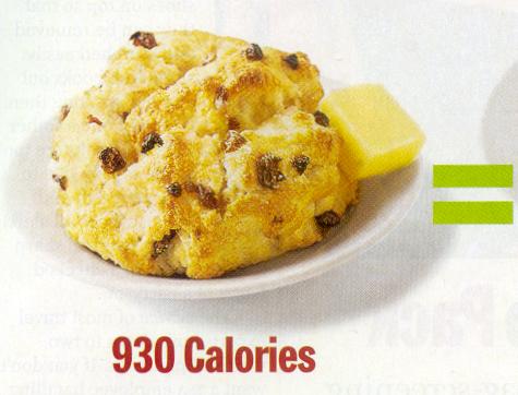 One scone is 930 calories