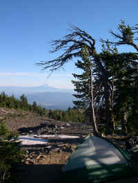 Great campsite with a view of Mt. Hood