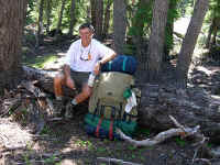 This man was happy using the typical heavy gear from the 1970s