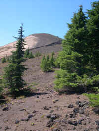 Belknap Crater cross-country on better footing, from the north