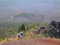 Looking south from the summit toward the sand trails down 700'