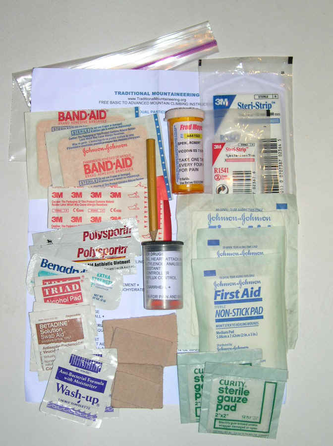 Personal first aid items that are always carried