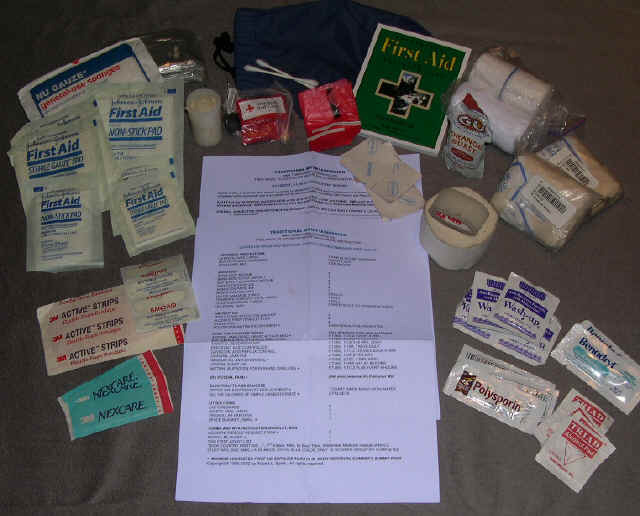 Group first aid items, 16 ounces (plus personal first aid items)