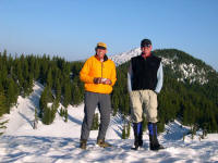 Bob and Jim consulting the gps to find the camp.