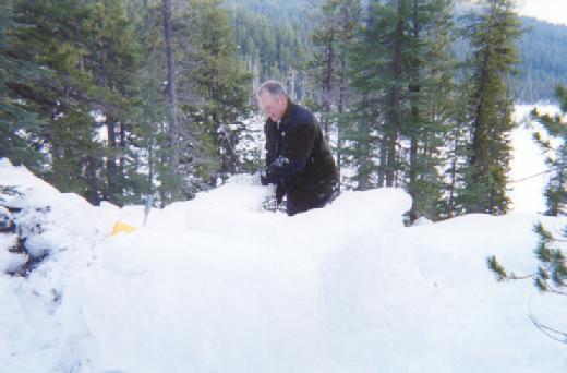 Snow consolidated on skis can be cut with a snow saw