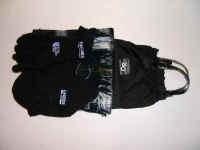 Additional hats, gloves and a scarf always carried in winter, total 8 oz.  The winter gaiters are 