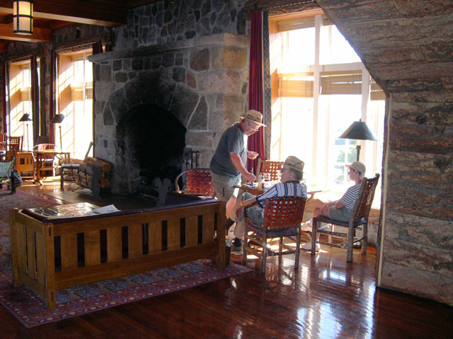 Inside the restored Lodge.