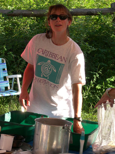 Research Leader Steph Gunckel suggesting I help with the dishes