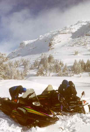 Putting on the snowshoes at the Wilderness Boundary